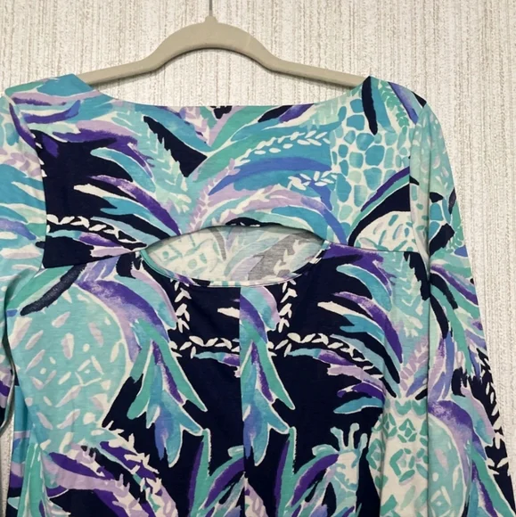 NWT Lilly Pulitzer Size Medium Hollee Dress In Bright Navy Alotta Colada - Picture 11 of 12